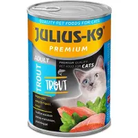 Julius-K9 - Natvoer kat - Kttenvoer blikvoer volwassen katten – Katten natvoer met stukjes vlees in saus - Forel smaak - 10 x 415g