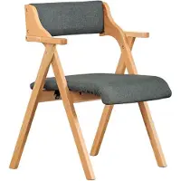 SoBuy Chaise Pliante Bois Gris Foncé FST98-SG
