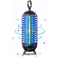 Vulpes goods Verjager - Muggenlamp Oplaadbaar - Elektrische Insectendoder - Vliegenlamp - Insectenlamp - UV stand & Nachtlamp - Ophangbaar - Waterdicht - Incl. opvangbak & schoonmaakborstel