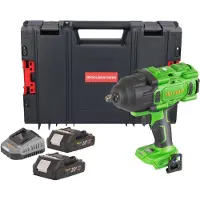 Procraft PWA80bb accu-slagmoersleutel 20 V 1600 Nm 1/2" borstelloos + 2x accu 2,0 Ah + oplader + RHINO-gereedschapskoffer