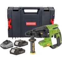 Procraft PHA40bb accu-boorhamer 20 V 2,6 J SDS plus Brushless + 2x accu 2,0 Ah + oplader + RHINO-gereedschapskoffer