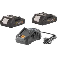 Procraft Starterset 20 V 20/4A snellader + 2x 20/2A accu 2,0 Ah