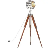 The Living Store De Living Store vloerlamp, driepoot, massief mangohout, 165 cm