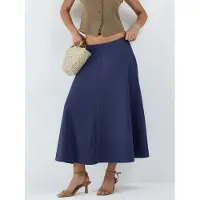 Busem Hoge Taille A-Lijn Midi Rok