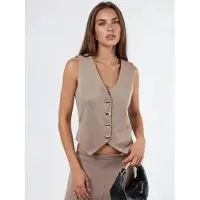 Busem Effen V-hals Geknoopte Vest