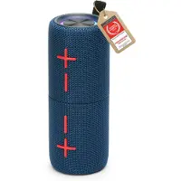 TZS First Austria Bluetooth Speaker 10W - Draadloze TWS Stereo Luidspreker - IPX5, FM-Radio, MicroSD & AUX - USB-C - Blauw