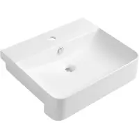 Isvea Sott Aqua Halfinbouwwastafel, 59x49cm, wit