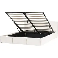 Beliani BOUSSE - Bed opbergruimte - Gebroken wit - 160 x 200 cm - Polyester