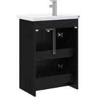 vidaXL Badkamermeubel Set Zwart eiken 81 x 40 x 84,5 cm Bewerkt hout