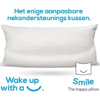 Smile Verstelbaar Ergonomisch Hoofdkussen - 40x60 cm– Anti Nekpijn & Schouderklachten – IGR Gecertificeerd – Individueel Aanpasbaar Kussen – Voor Rug-, Zij- en Buikslapers