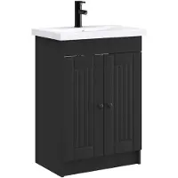 vidaXL Badkamermeubel Set Zwart 56 x 37,5 x 81 cm Bewerkt hout