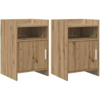 vidaXL Nachttafels 2 st Artisanaal eiken 40 x 36 x 60 cm Bewerkt hout