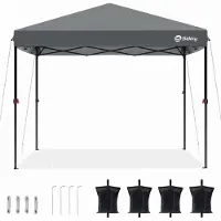 Sekey Opblaasbare partytent 3x3, waterdicht, met 4 zandzakken, UV-bescherming 50+, partytent/feesttent, grijs
