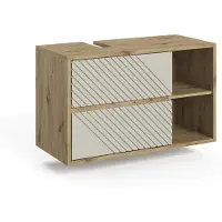 Vicco Wastafelonderkast Viola, Artisanaal eiken/Kasjmier, 100 x 60 cm