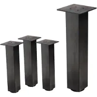 ML-Design Set van 4 tafelpoten I-Design 42 cm donkergrijze look industrieel staal met poedercoating hoekig profiel 8x8 cm in hoogte verstelbare meubelpoten 1-4 cm