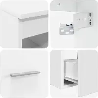 vidaXL Badkameraccessoireset, 2 stuks, wit, van houtvezel