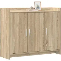 vidaXL Dressoir Sonoma Eiken 98,5 x 33 x 80 cm Bewerkt hout