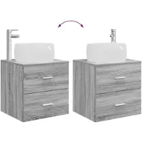vidaXL Badkamerkast set, 2 stuks, grijs Sonoma, houtfineer