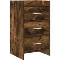 vidaXL Nachttafels Gerookt eiken 40 x 36 x 70 cm Bewerkt hout