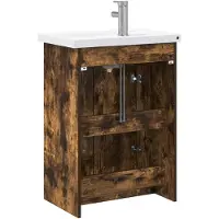 vidaXL Badkamerkastset, gerookt eikenhout, 61 x 40 x 84,5 cm