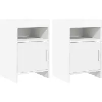 vidaXL Nachttafels 2 pcs Wit 40 x 36 x 60 cm Bewerkt hout