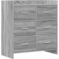 vidaXL Dressoir Grijs Sonoma 75 x 33 x 80 cm Bewerkt hout