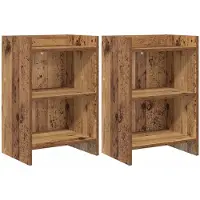 vidaXL Nachttafels 2 st Oud hout 40 x 30 x 60 cm Bewerkt hout