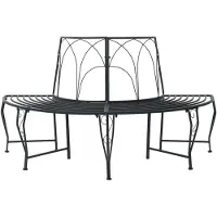 vidaXL Boom Bank 4-Aantal zitplaatsen 160 x 80 x 89 cm Staal Zwart