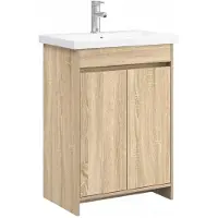 vidaXL Badkamermeubel Set Sonoma Eiken 61 x 40 x 84,5 cm Bewerkt hout