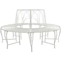 vidaXL Boom Bank 8-Aantal zitplaatsen Ø 160 x 89 cm Staal Antiek wit