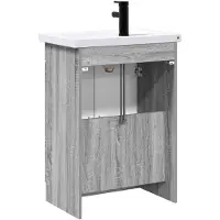 vidaXL Badkamermeubel Set Grijs Sonoma 56 x 37,5 x 81 cm Bewerkt hout