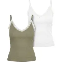 Urban Classics Top olijfgroen / wit