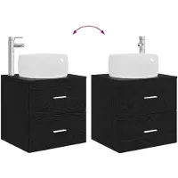 vidaXL Badkamerkast set, 2 stuks, zwart eikenfineer
