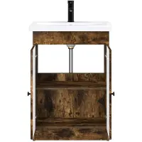 vidaXL Badkamermeubel Set Gerookt eiken 78,5 x 37,5 x 81 cm