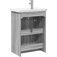 vidaXL Badkamermeubel Set Grijs Sonoma 81 x 40 x 84,5 cm Bewerkt hout