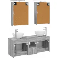 vidaXL Badkamerkast set 5 st Grijs Sonoma Bewerkt hout
