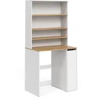 Vicco wasmachinekast Viktor, Wit/Artisanaal eiken, 93.6 x 88.2 cm 2 delen met plank