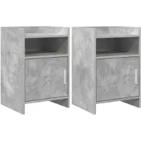 vidaXL Nachttafels 2 pcs Betongrijs 40 x 36 x 60 cm Bewerkt hout