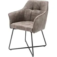 Invicta Exclusief design stoel LOFT microvezel vintage taupe met armleuning - 42475