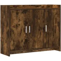 vidaXL Dressoir Gerookt eiken 98,5 x 33 x 80 cm Bewerkt hout