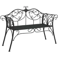 vidaXL Tuinbank 2-Aantal zitplaatsen 130 x 47 x 90 cm Staal Zwart