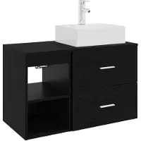 vidaXL Badkamerkast set, 2 stuks, zwart eikenfineer