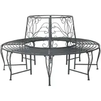 vidaXL Boom Bank 8-Aantal zitplaatsen Ø 160 x 89 cm Staal Zilvergrijs