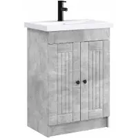 vidaXL Badkamerkastset, betonkleur, 56 x 37,5 x 81 cm, houtvezel