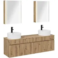vidaXL Badkamerkast set 5 st Artisanaal eiken Bewerkt hout