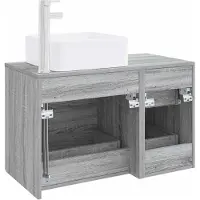 vidaXL Badkamerkast set, 2 stuks, grijs Sonoma, houtfineer
