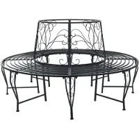 vidaXL Boom Bank 8 -zits Ø 160 x 89 cm steel Zwart Rond