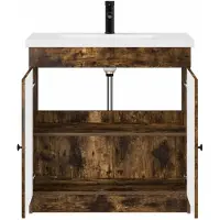 vidaXL Badkamerkastset, gerookt eikenhout, 78,5 x 37,5 x 81 cm