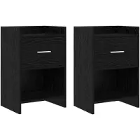 vidaXL Nachttafels 2 pcs Zwart eiken 40 x 30 x 60 cm Bewerkt hout