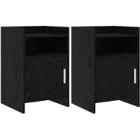 vidaXL Nachttafels 2 st Zwart eiken 40 x 36 x 60 cm Bewerkt hout